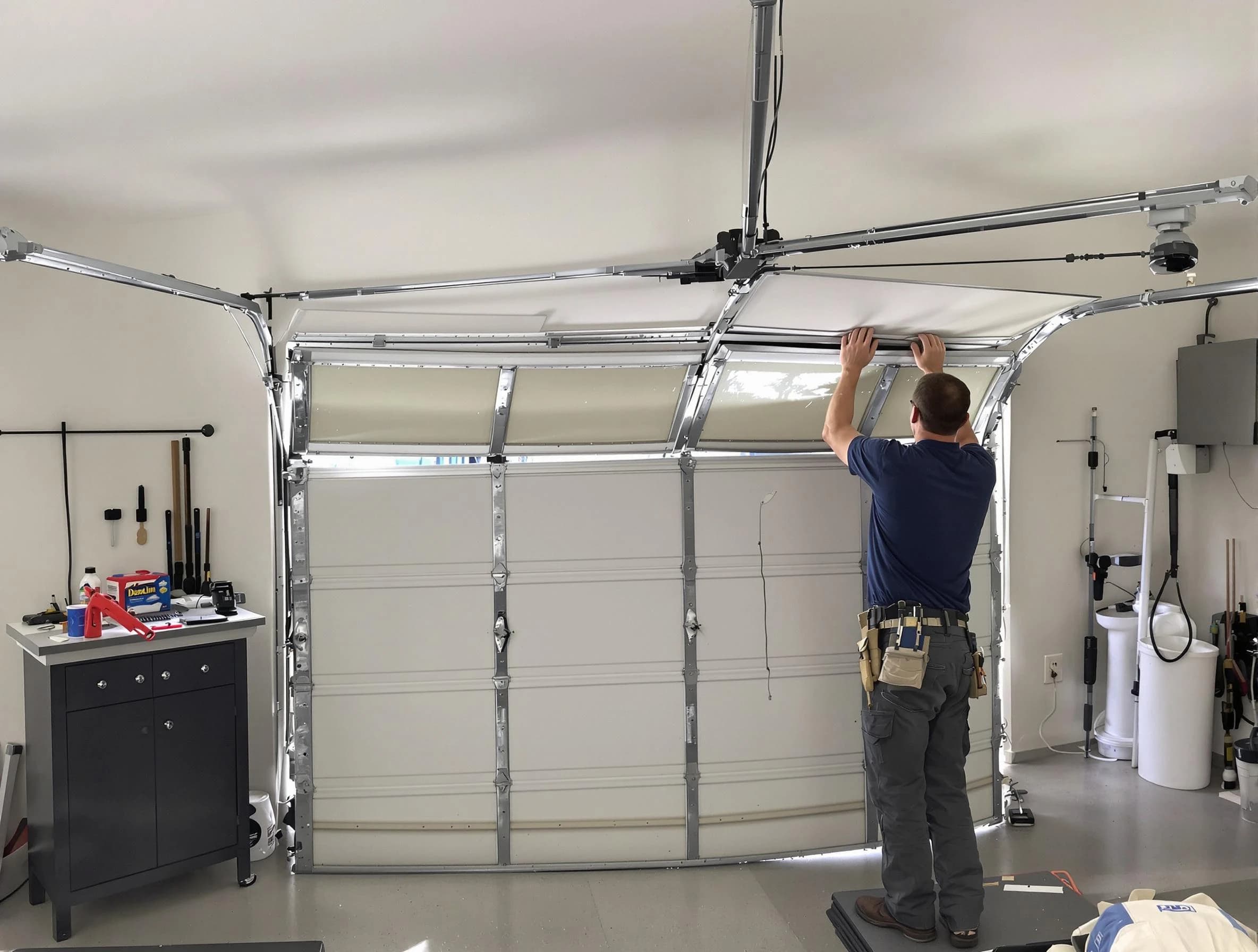 Wheat Ridge Garage Door Repair specialist performing precise section replacement on Wheat Ridge garage door