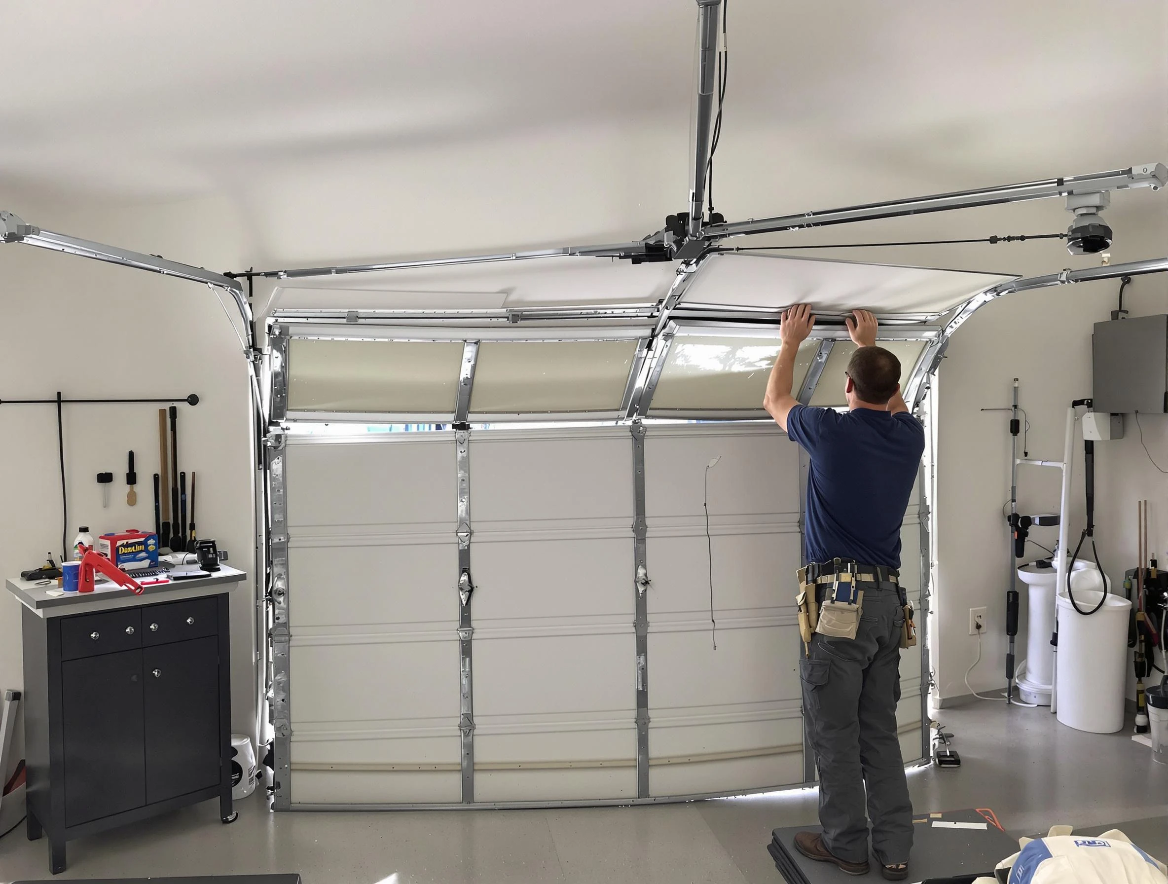 Wheat Ridge Garage Door Repair specialist performing precise section replacement on Wheat Ridge garage door